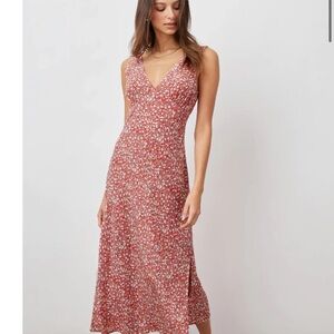 Rails Red and White Floral Midi Dress